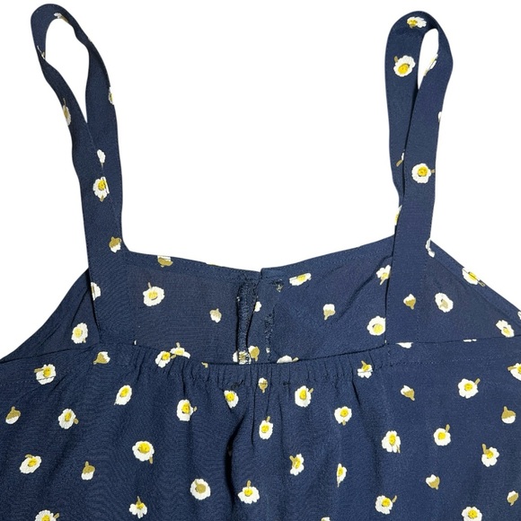 Madewell Button-Front Tie Tank in Blue with Daisy Dots Tank Top - Picture 7 of 11